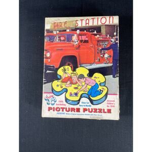 Vintage Tuco Picture Puzzle, Fire Station, No 2050, 1948, Advanced Children's
